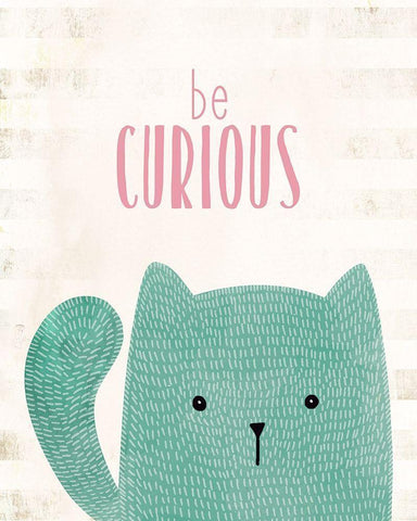 be Curious White Modern Wood Framed Art Print with Double Matting by Kimberly, Allen