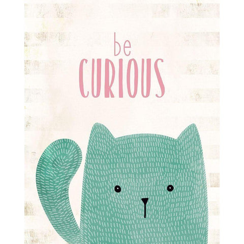 be Curious Black Modern Wood Framed Art Print with Double Matting by Kimberly, Allen