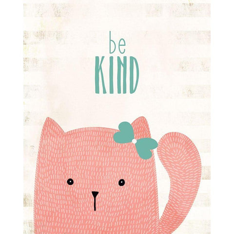 be Kind White Modern Wood Framed Art Print by Kimberly, Allen