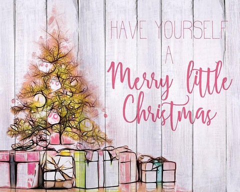 Have Yourself a Merry Little Christma White Modern Wood Framed Art Print with Double Matting by Kimberly, Allen