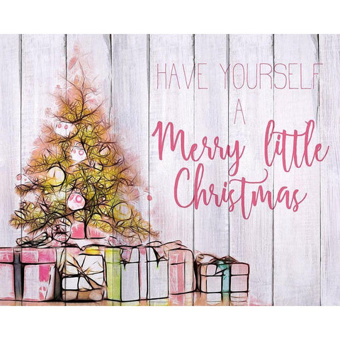 Have Yourself a Merry Little Christma Black Modern Wood Framed Art Print with Double Matting by Kimberly, Allen