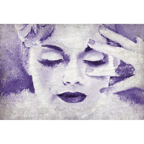Violet Serenity White Modern Wood Framed Art Print by Kimberly, Allen