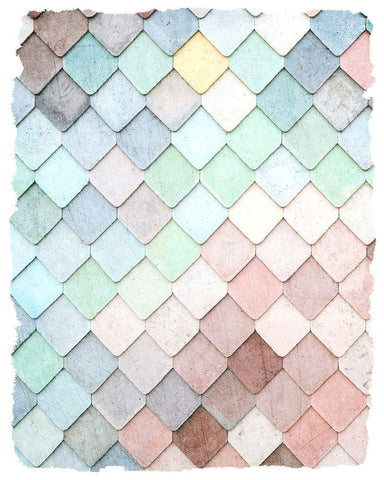 Tiled 1 White Modern Wood Framed Art Print with Double Matting by Kimberly, Allen