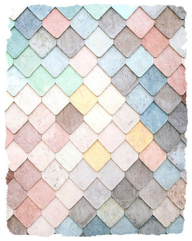 Tiled 2 White Modern Wood Framed Art Print with Double Matting by Kimberly, Allen