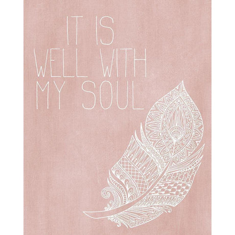 It is Well with my Soul Pink Black Modern Wood Framed Art Print with Double Matting by Kimberly, Allen