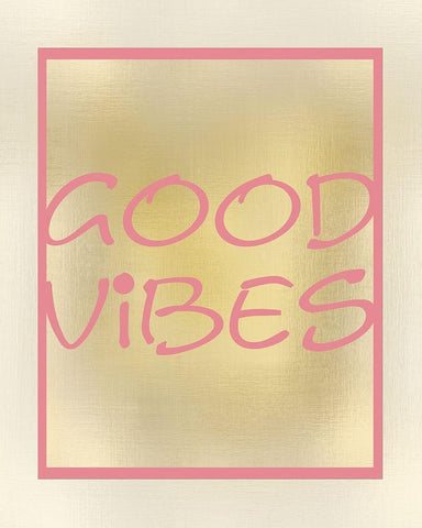 Good Vibes White Modern Wood Framed Art Print with Double Matting by Kimberly, Allen