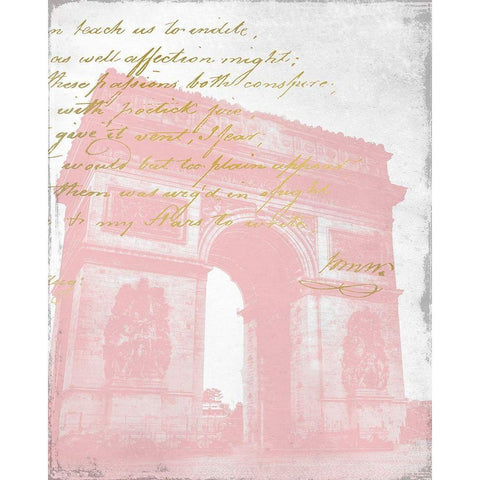 Paris in Pink 2 Black Modern Wood Framed Art Print with Double Matting by Kimberly, Allen