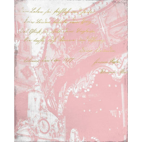 Paris in Pink 3 Gold Ornate Wood Framed Art Print with Double Matting by Kimberly, Allen