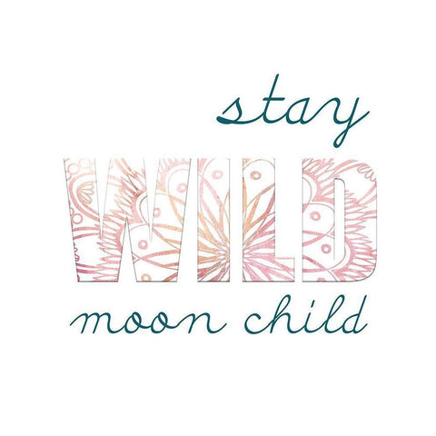 Moon Child White Modern Wood Framed Art Print by Kimberly, Allen