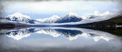 Mountainside Reflection White Modern Wood Framed Art Print with Double Matting by Allen, Kimberly