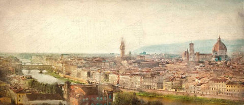Florence View Black Ornate Wood Framed Art Print with Double Matting by Allen, Kimberly
