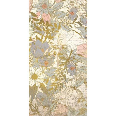 Carte Postale Blooms B Black Modern Wood Framed Art Print with Double Matting by Allen, Kimberly