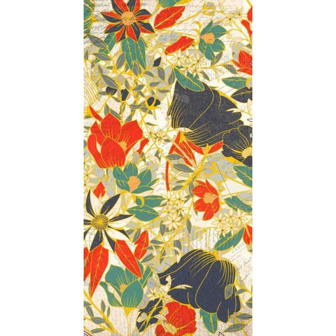 Carte Postale Blooms Henna 2 Black Modern Wood Framed Art Print with Double Matting by Allen, Kimberly