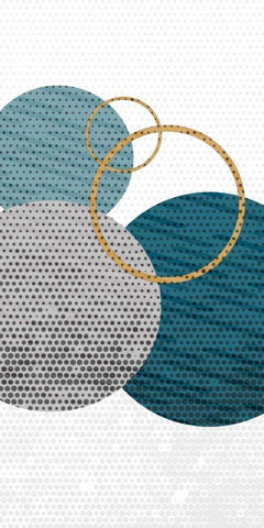 Circle Time A White Modern Wood Framed Art Print with Double Matting by Allen, Kimberly
