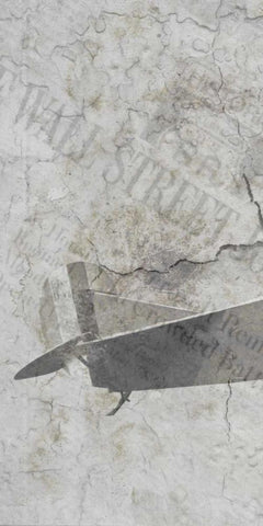 Newspaper Air Travel A Black Ornate Wood Framed Art Print with Double Matting by Allen, Kimberly