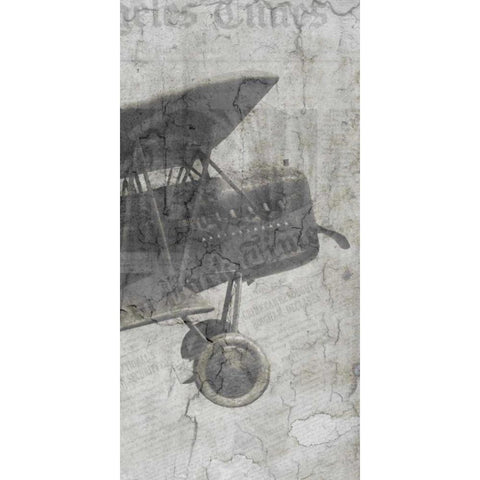 Newspaper Air Travel C Black Modern Wood Framed Art Print with Double Matting by Allen, Kimberly