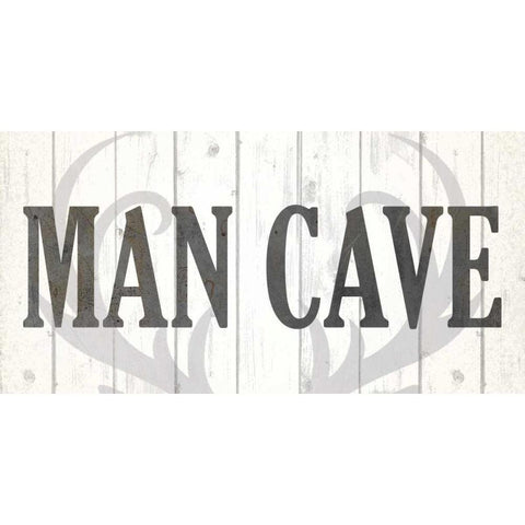 Man Cave White Modern Wood Framed Art Print by Allen, Kimberly