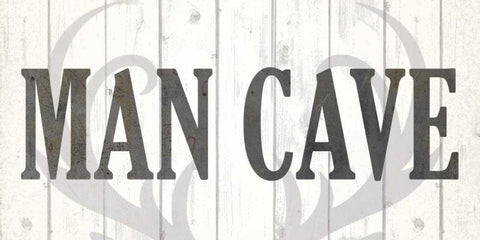 Man Cave White Modern Wood Framed Art Print with Double Matting by Allen, Kimberly