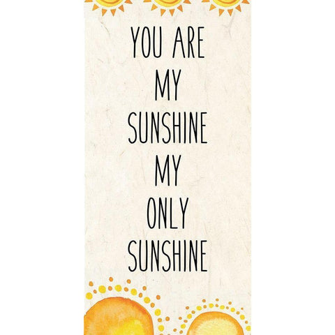You Are My Sunshine A Black Modern Wood Framed Art Print by Kimberly, Allen