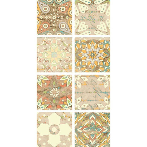 Panel of Tiles 2 White Modern Wood Framed Art Print by Kimberly, Allen