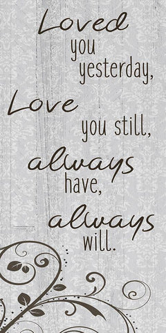 Loved you Yesterday Black Ornate Wood Framed Art Print with Double Matting by Kimberly, Allen