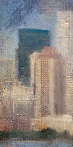 City Life A White Modern Wood Framed Art Print with Double Matting by Kimberly, Allen
