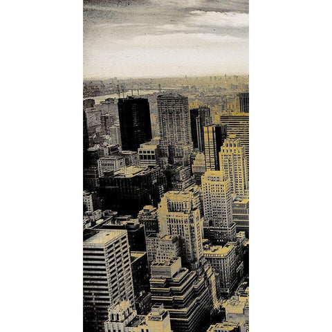 Manhattan A Black Modern Wood Framed Art Print with Double Matting by Kimberly, Allen