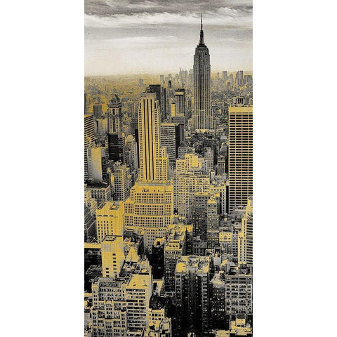 Manhattan B White Modern Wood Framed Art Print by Kimberly, Allen