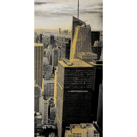 Manhattan C Black Modern Wood Framed Art Print with Double Matting by Kimberly, Allen