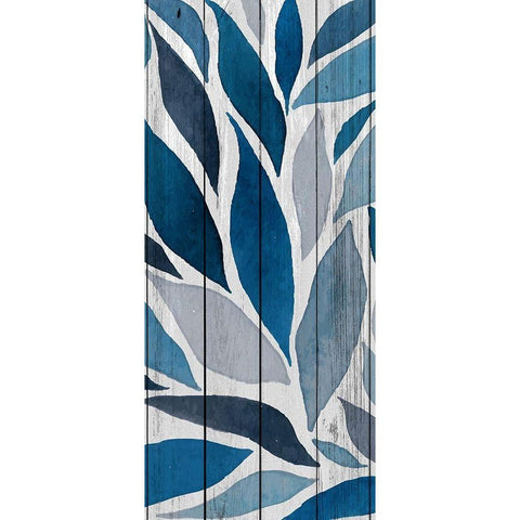 Indigo Leaves 1 White Modern Wood Framed Art Print by Allen, Kimberly