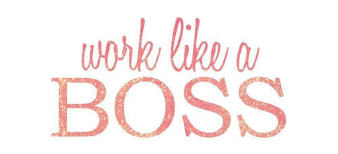 Work Like a Boss White Modern Wood Framed Art Print with Double Matting by Kimberly, Allen