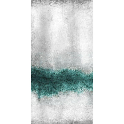 Teal Tones Panel A White Modern Wood Framed Art Print by Allen, Kimberly