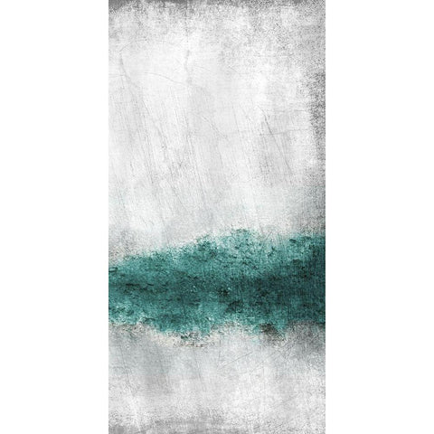 Teal Tones Panel B Gold Ornate Wood Framed Art Print with Double Matting by Allen, Kimberly