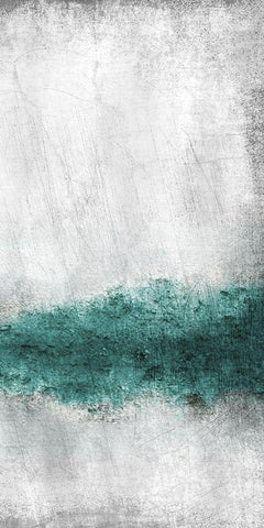 Teal Tones Panel B Black Ornate Wood Framed Art Print with Double Matting by Allen, Kimberly