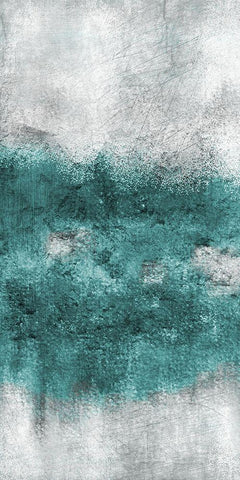 Teal Tones Panel C Black Ornate Wood Framed Art Print with Double Matting by Allen, Kimberly