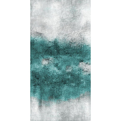 Teal Tones Panel C Black Modern Wood Framed Art Print by Allen, Kimberly
