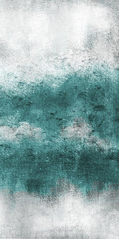 Teal Tones Panel D Black Ornate Wood Framed Art Print with Double Matting by Allen, Kimberly