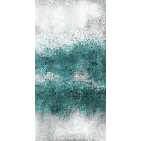 Teal Tones Panel D Black Modern Wood Framed Art Print by Allen, Kimberly