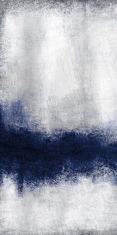 Indigo Tones Panel A Black Ornate Wood Framed Art Print with Double Matting by Allen, Kimberly