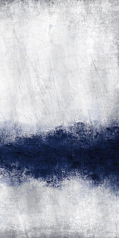 Indigo Tones Panel B White Modern Wood Framed Art Print with Double Matting by Allen, Kimberly