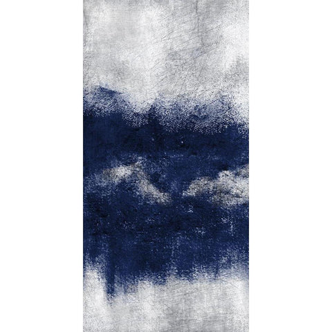 Indigo Tones Panel C Black Modern Wood Framed Art Print with Double Matting by Allen, Kimberly