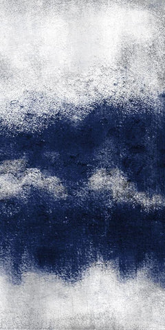 Indigo Tones Panel D White Modern Wood Framed Art Print with Double Matting by Allen, Kimberly