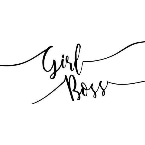 Girl Boss White Modern Wood Framed Art Print by Kimberly, Allen