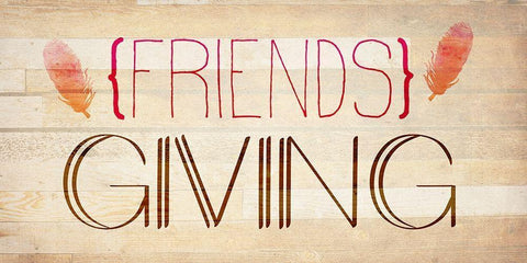 Friends Giving Black Ornate Wood Framed Art Print with Double Matting by Kimberly, Allen