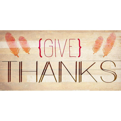 Give Thanks Black Modern Wood Framed Art Print with Double Matting by Kimberly, Allen
