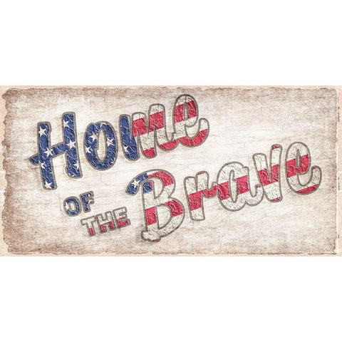 Home of the Brave White Modern Wood Framed Art Print by Kimberly, Allen