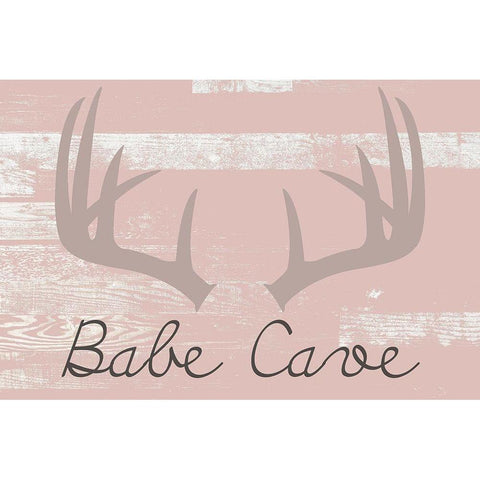 Babe Cave Pink Black Modern Wood Framed Art Print with Double Matting by Kimberly, Allen