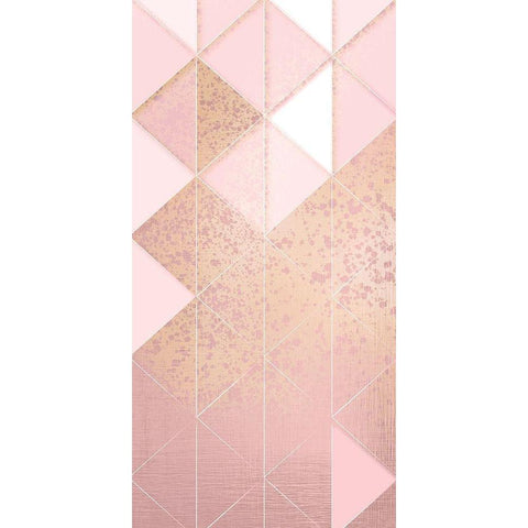 Triangle Blush Panel 1 White Modern Wood Framed Art Print by Kimberly, Allen