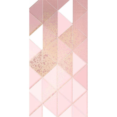 Triangle Blush Panel 2 Black Modern Wood Framed Art Print with Double Matting by Kimberly, Allen