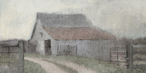 Through the Gate Black Ornate Wood Framed Art Print with Double Matting by Kimberly, Allen